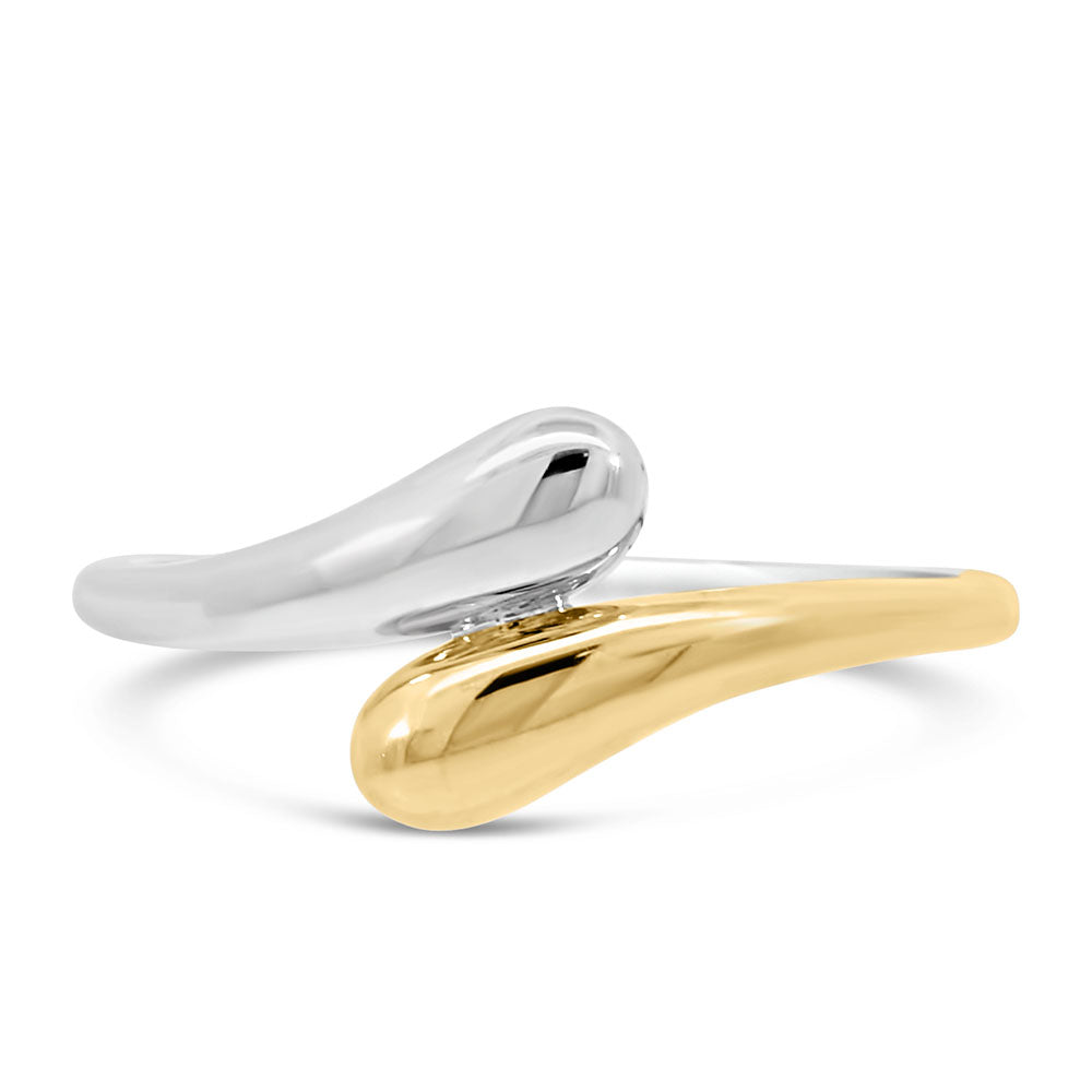Bypass Ring in 10kt Yellow and White Gold