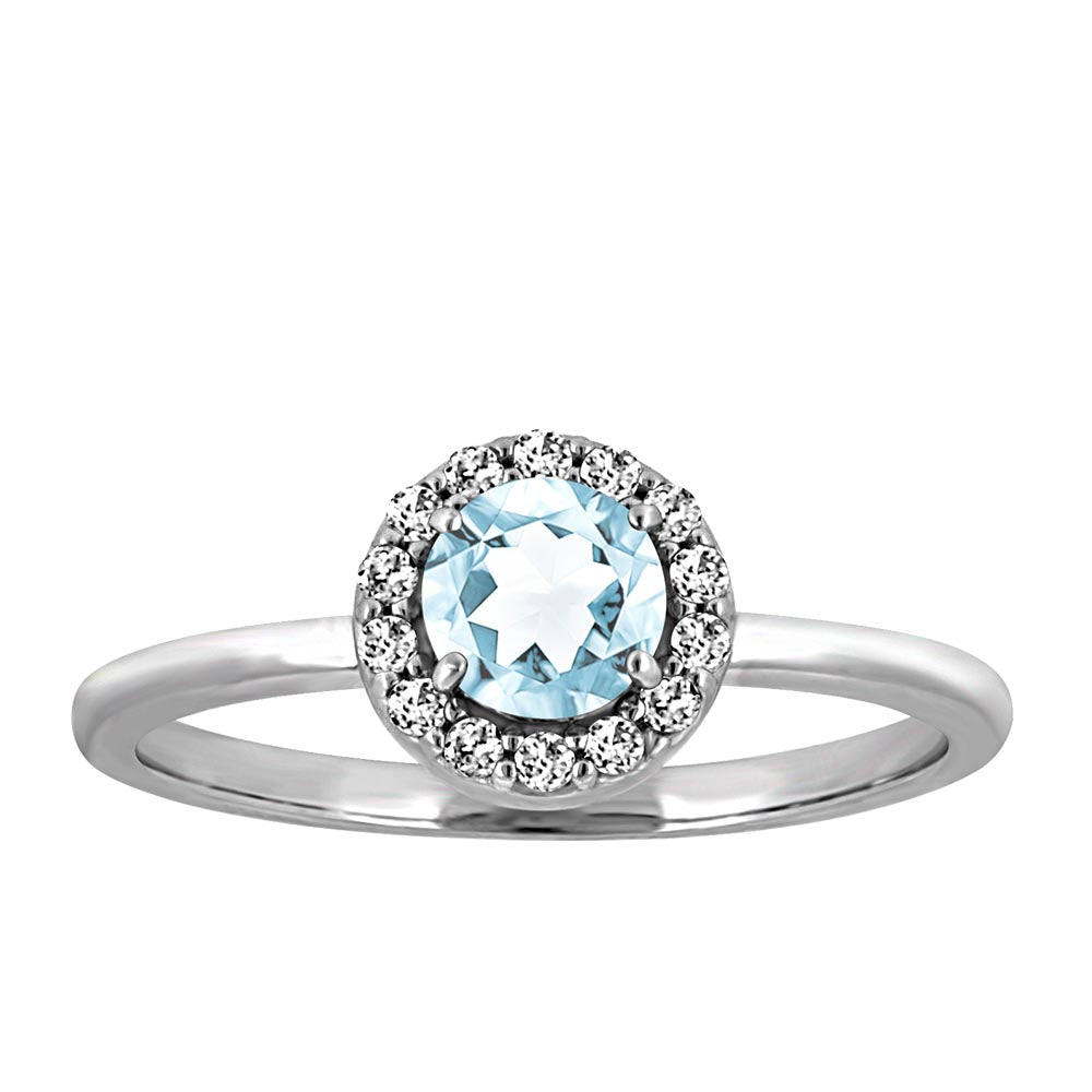 Birthstone Set Bundle with Genuine Aquamarine and Cubic Zirconia in Sterling Silver