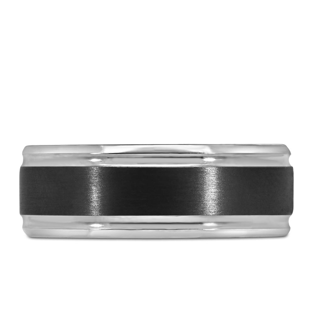8MM Silver Tone Comfort Fit Wedding Band in Tantalum