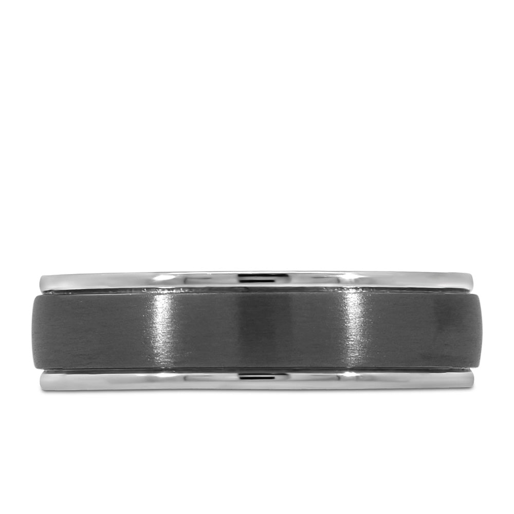 6MM Silver Tone Comfort Fit Wedding Band in Tantalum
