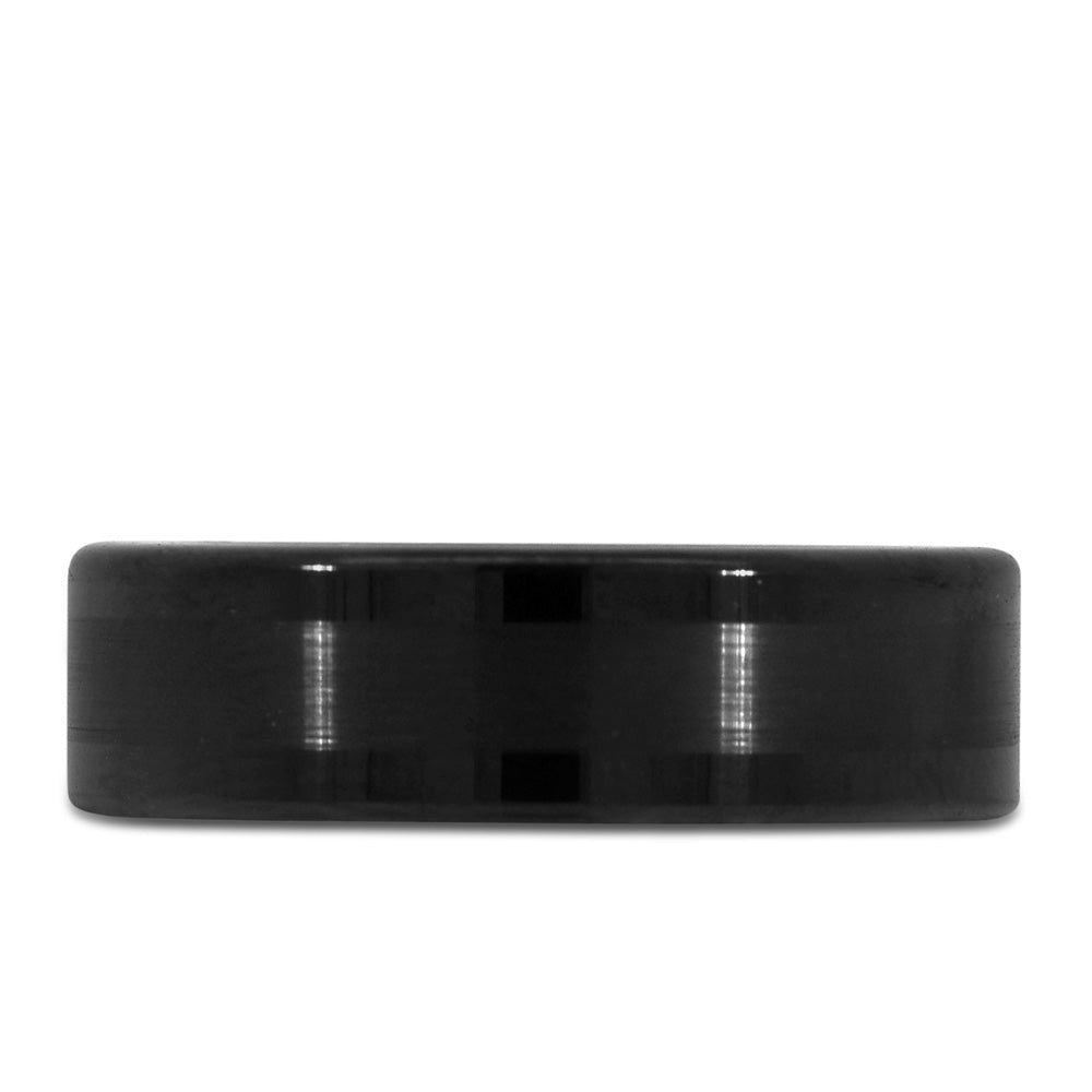 7MM Black Comfort Fit Wedding Band in Tungsten