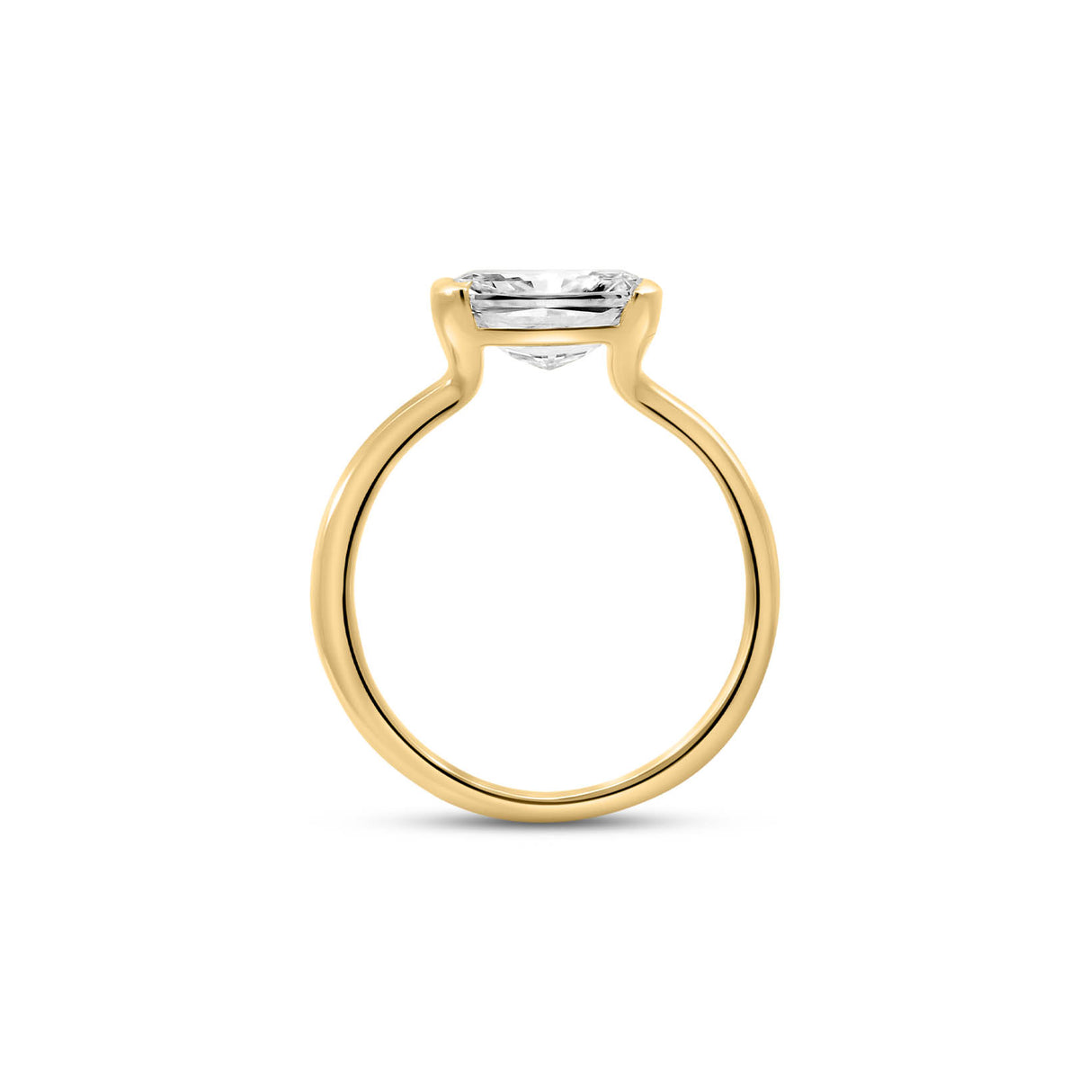 Elongated Radiant Engagement Ring with 2.00 Carat Lab-grown Diamond in 14kt Yellow Gold