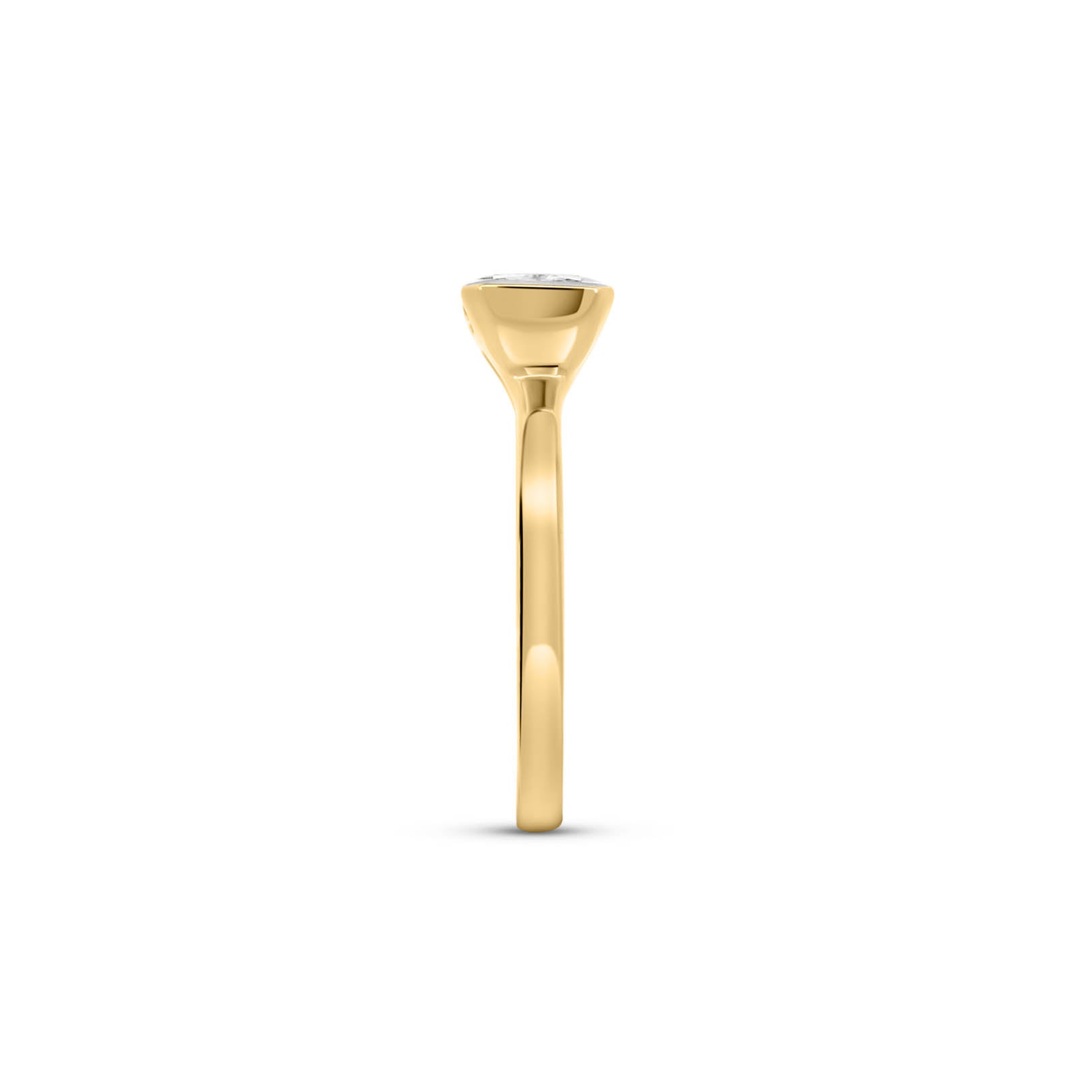 Elongated Radiant Engagement Ring with 2.00 Carat Lab-grown Diamond in 14kt Yellow Gold