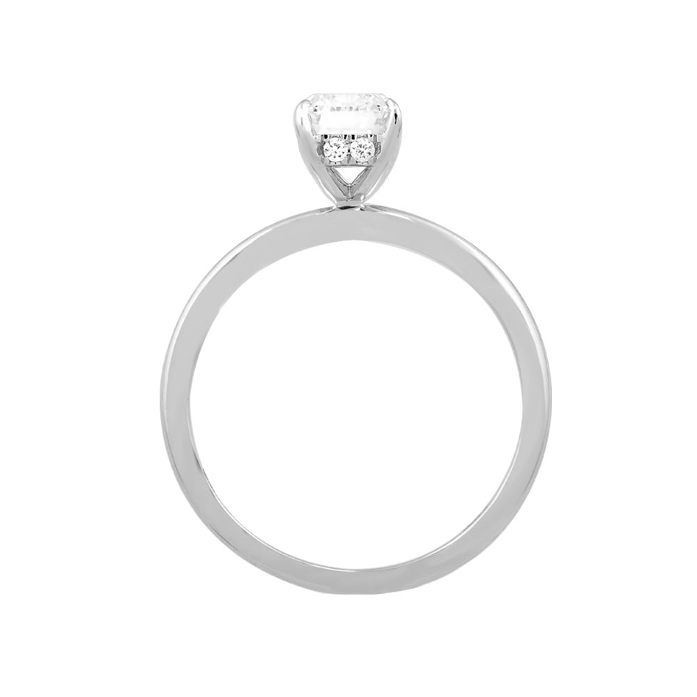 Emerald Cut Engagement Ring with 2.14 Carat TW of Lab Created Diamonds in 14kt White Gold