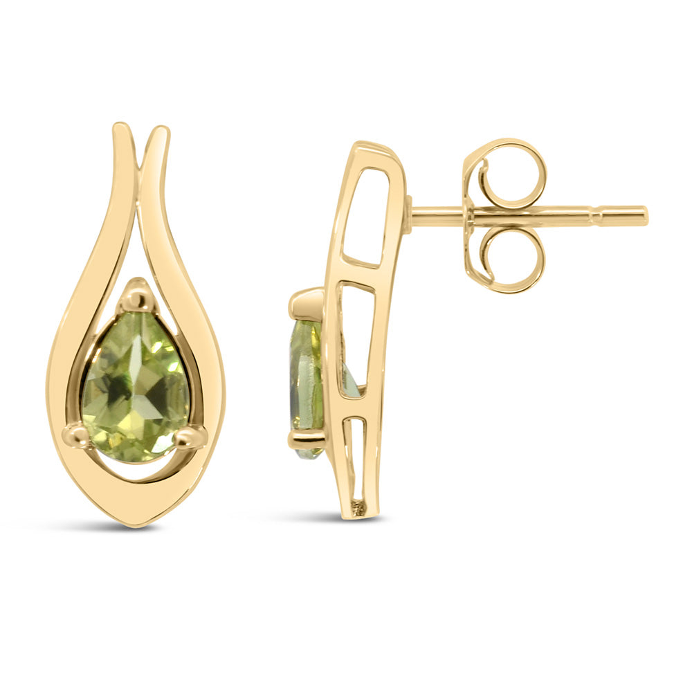 Peridot Earrings in 10kt Yellow Gold