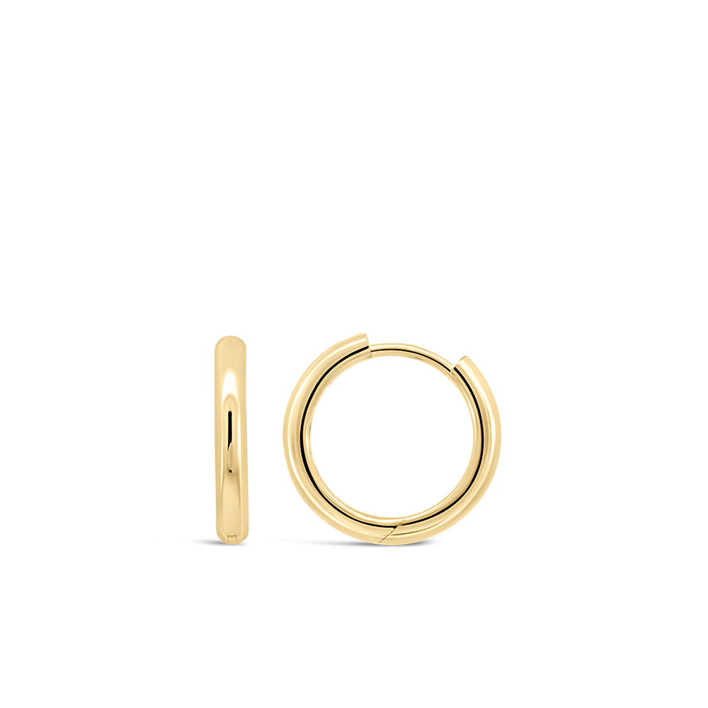 2.5mm x 14mm Hoop Earrings in 10kt Yellow Gold