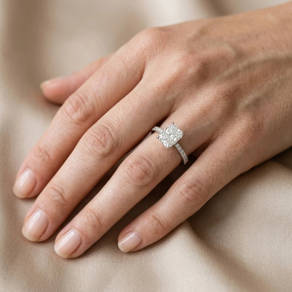 Engagement Ring — On Model - Jewelry Hands Detail | Generated by Modelize