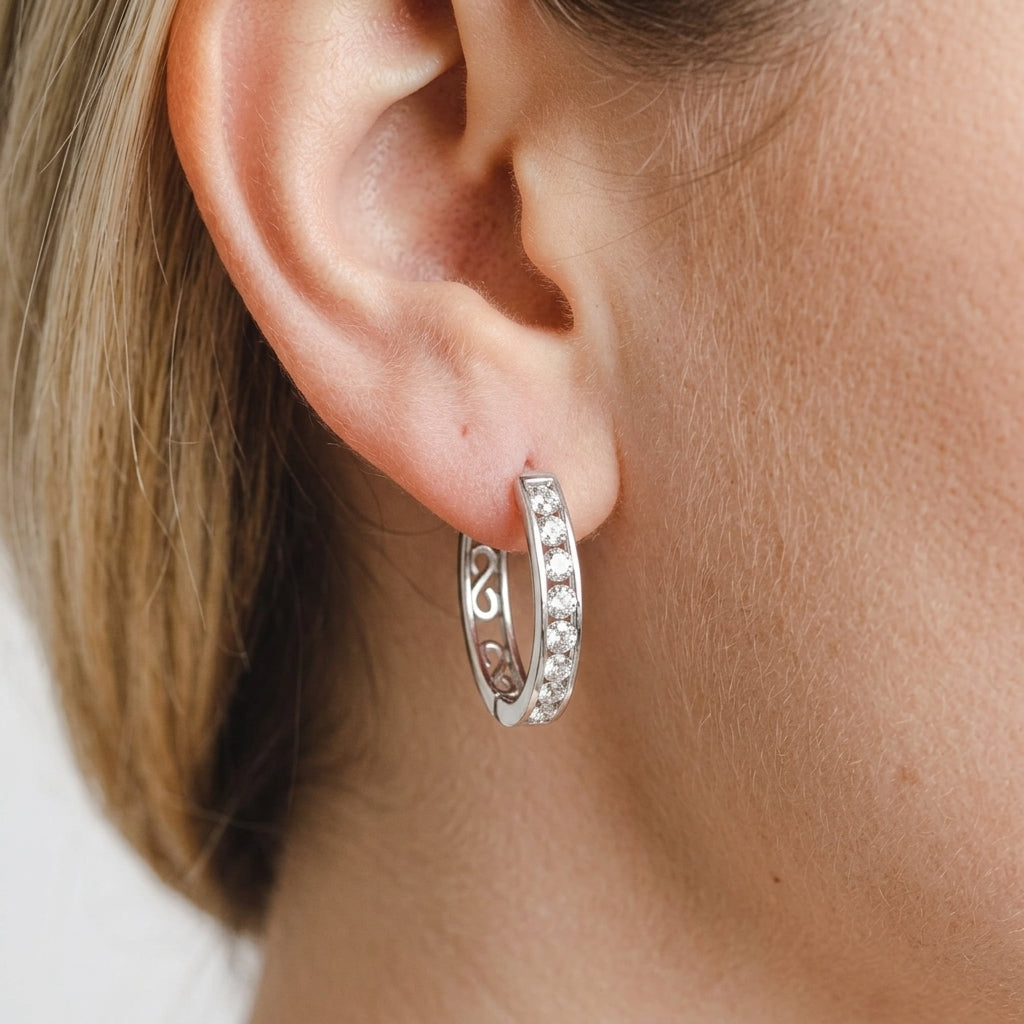 Hoop Earrings — Minimalist Jewelry Macro | Generated by Modelize