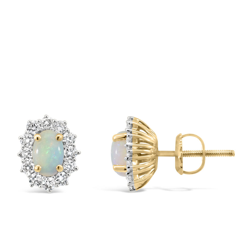 Diamond Opal Earrings