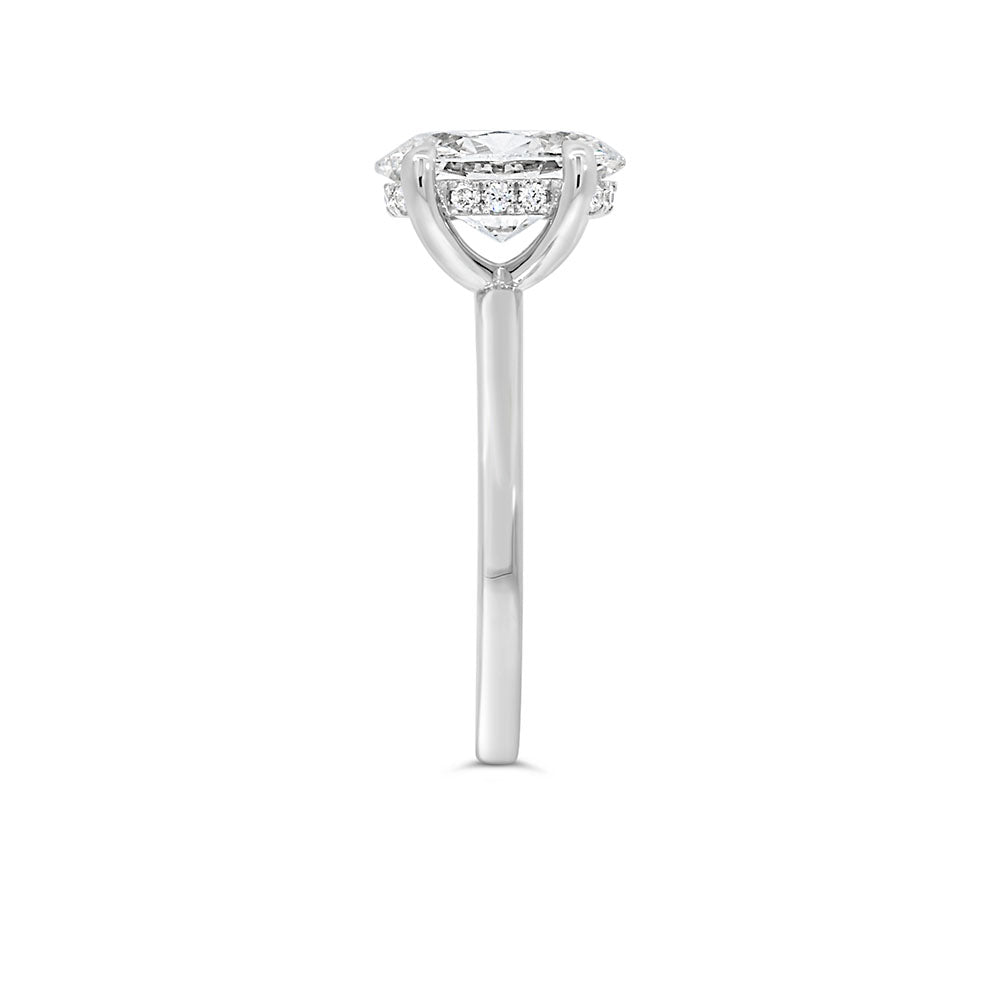 Oval Engagement Ring with 2.15 Carat TW of Lab Created Diamonds in 14kt White Gold
