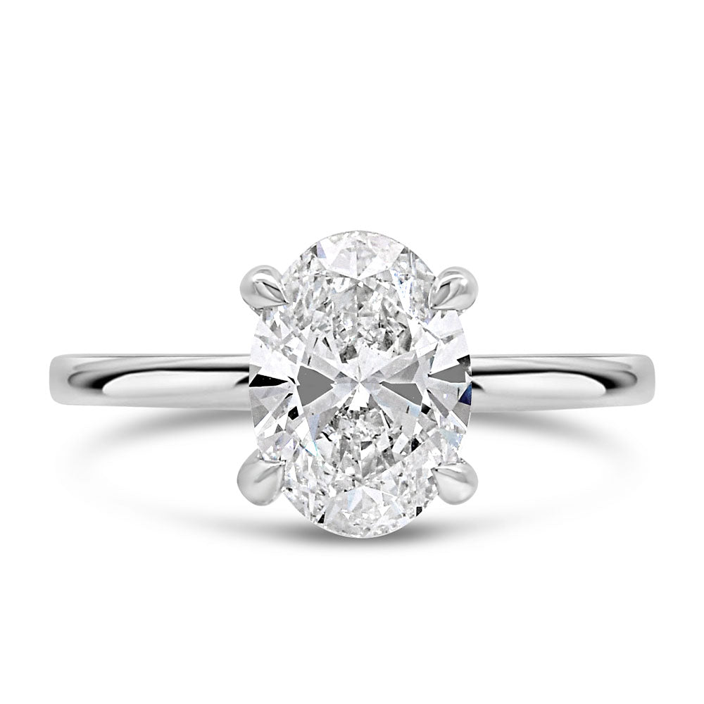 Oval Engagement Ring with 2.15 Carat TW of Lab Created Diamonds in 14kt White Gold