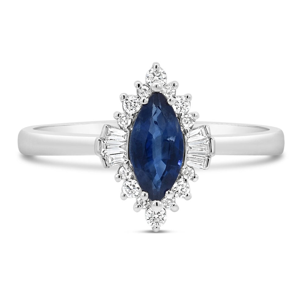 Marquise Blue Sapphire Ring