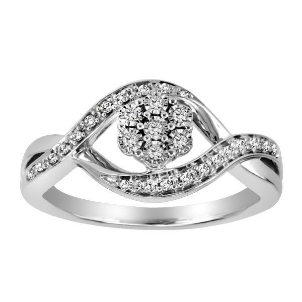 Ring with .10 Carat TW of Diamonds in 10kt White Gold