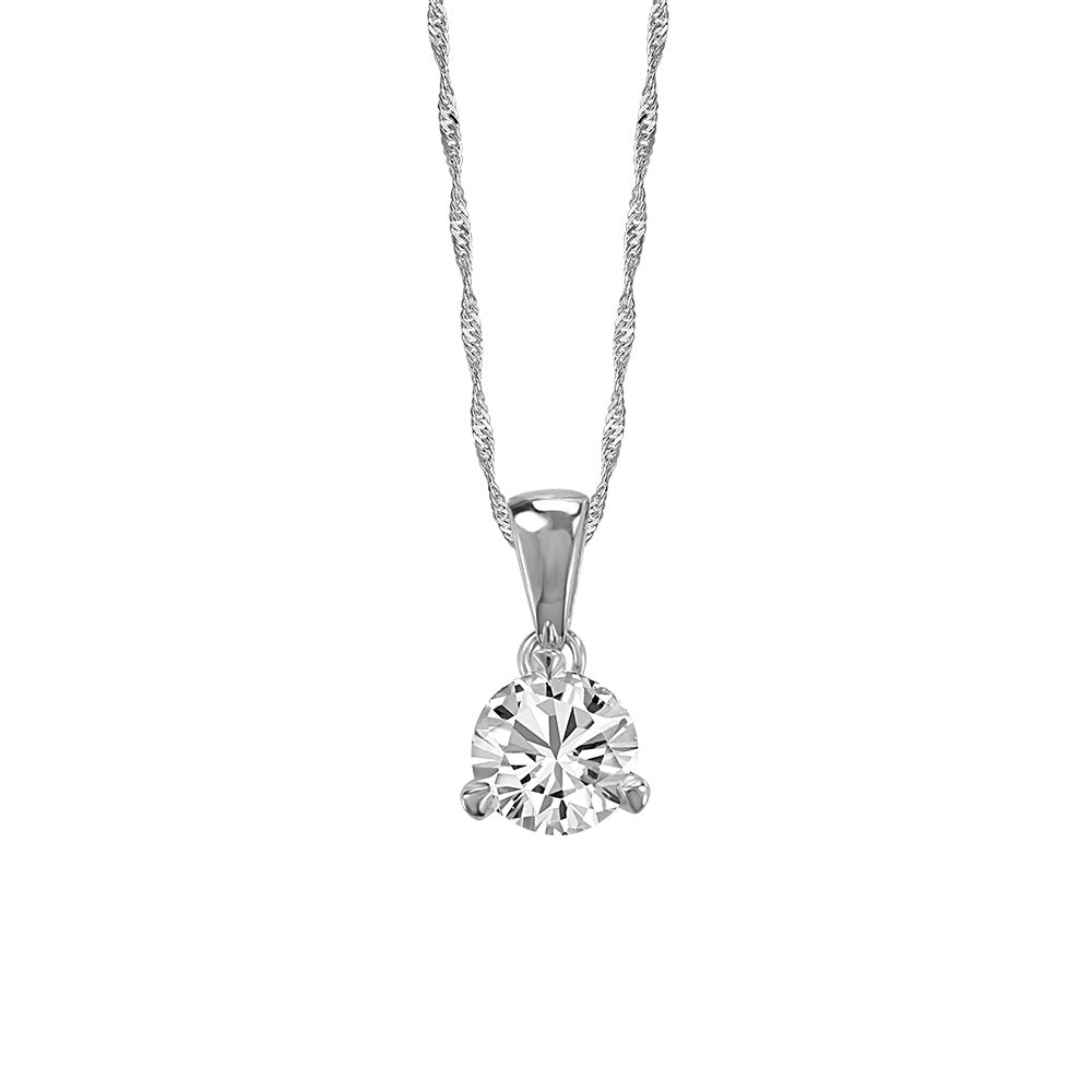 Fire of the North Canadian Diamond Pendant with .50 Carat Diamond in 14kt White Gold with Chain