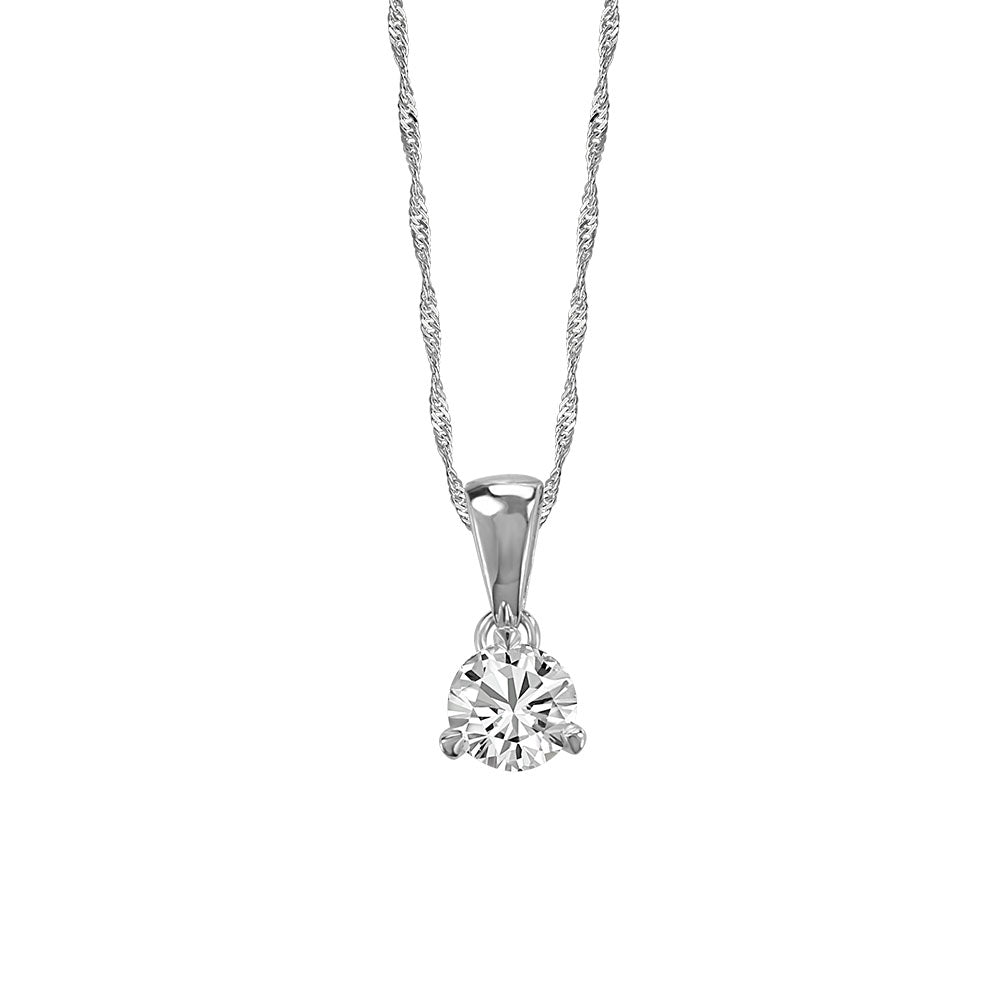 Fire of the North Canadian Diamond Pendant with .25 Carat Diamond in 14kt White Gold with Chain