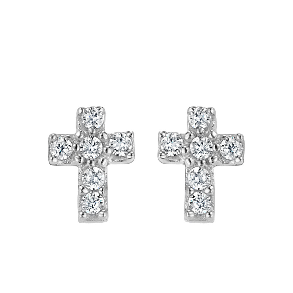 Childrens' Precious Forever Earrings with Cubic Zirconia in Sterling Silver