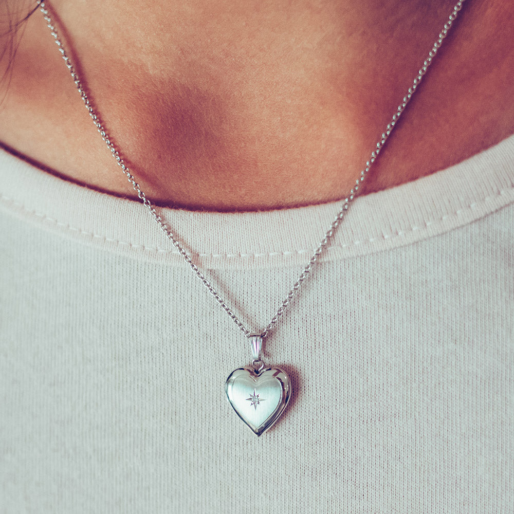 Childrens' Precious Forever Heart Locket in Sterling Silver with Chain