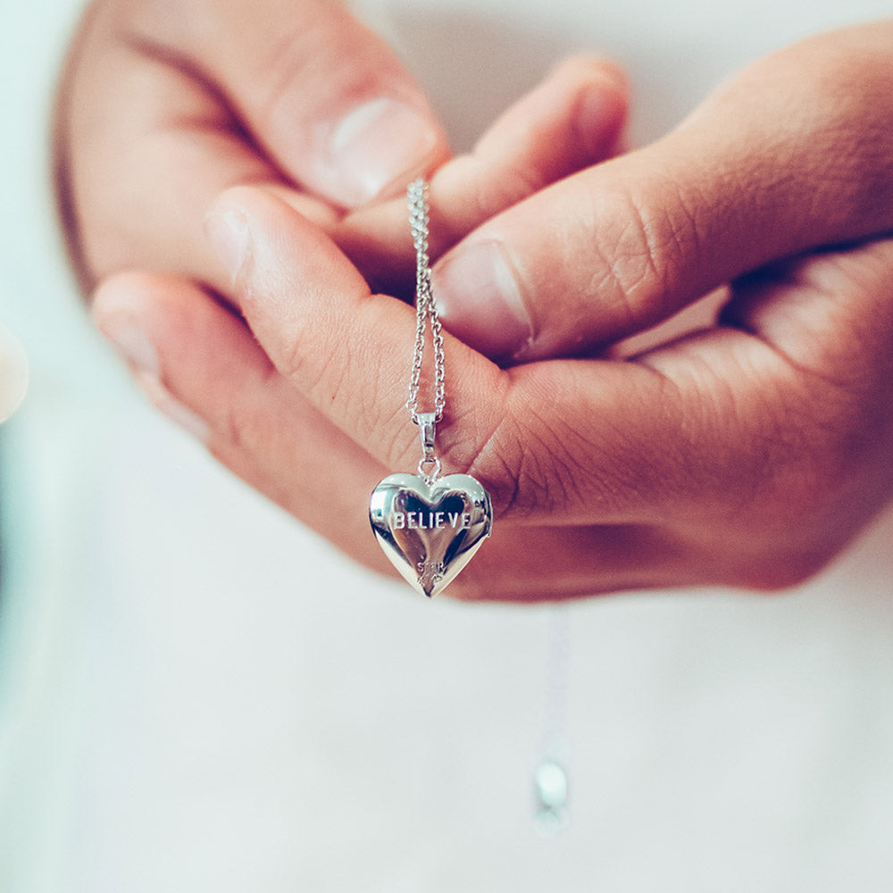 Childrens' Precious Forever Heart Locket in Sterling Silver with Chain