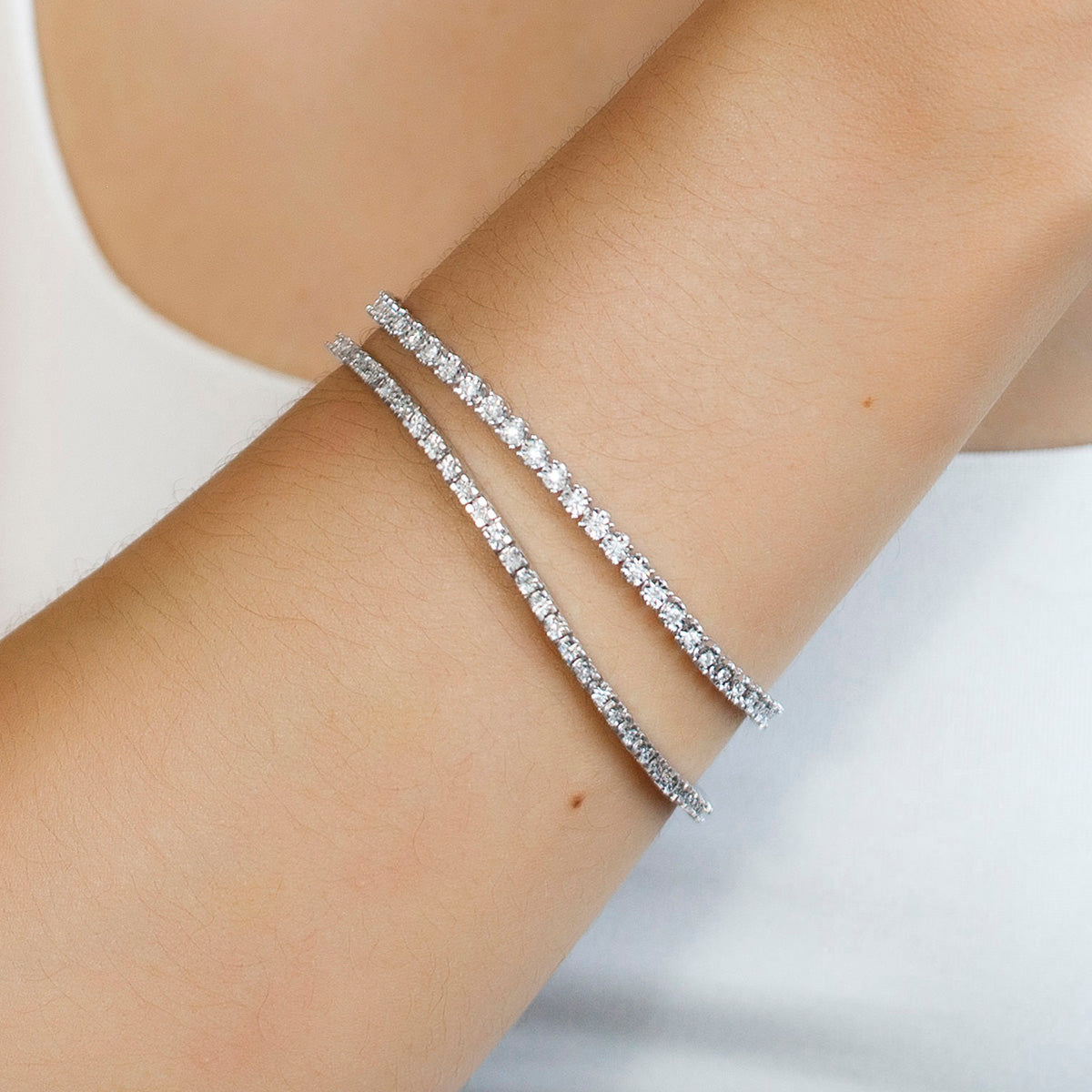 Tennis Bracelet with 1.00 Carat TW of Diamonds in 10kt White Gold