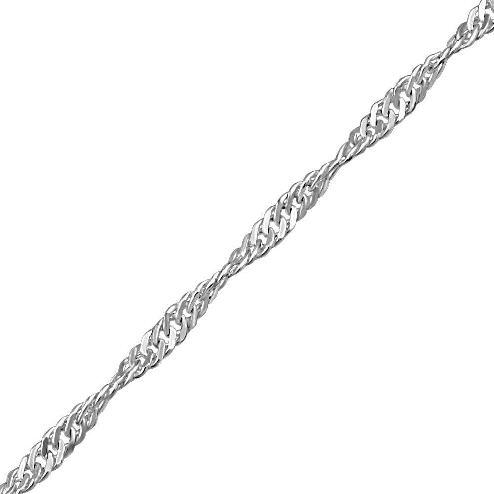 18"-22" Singapore Chain in Sterling Silver