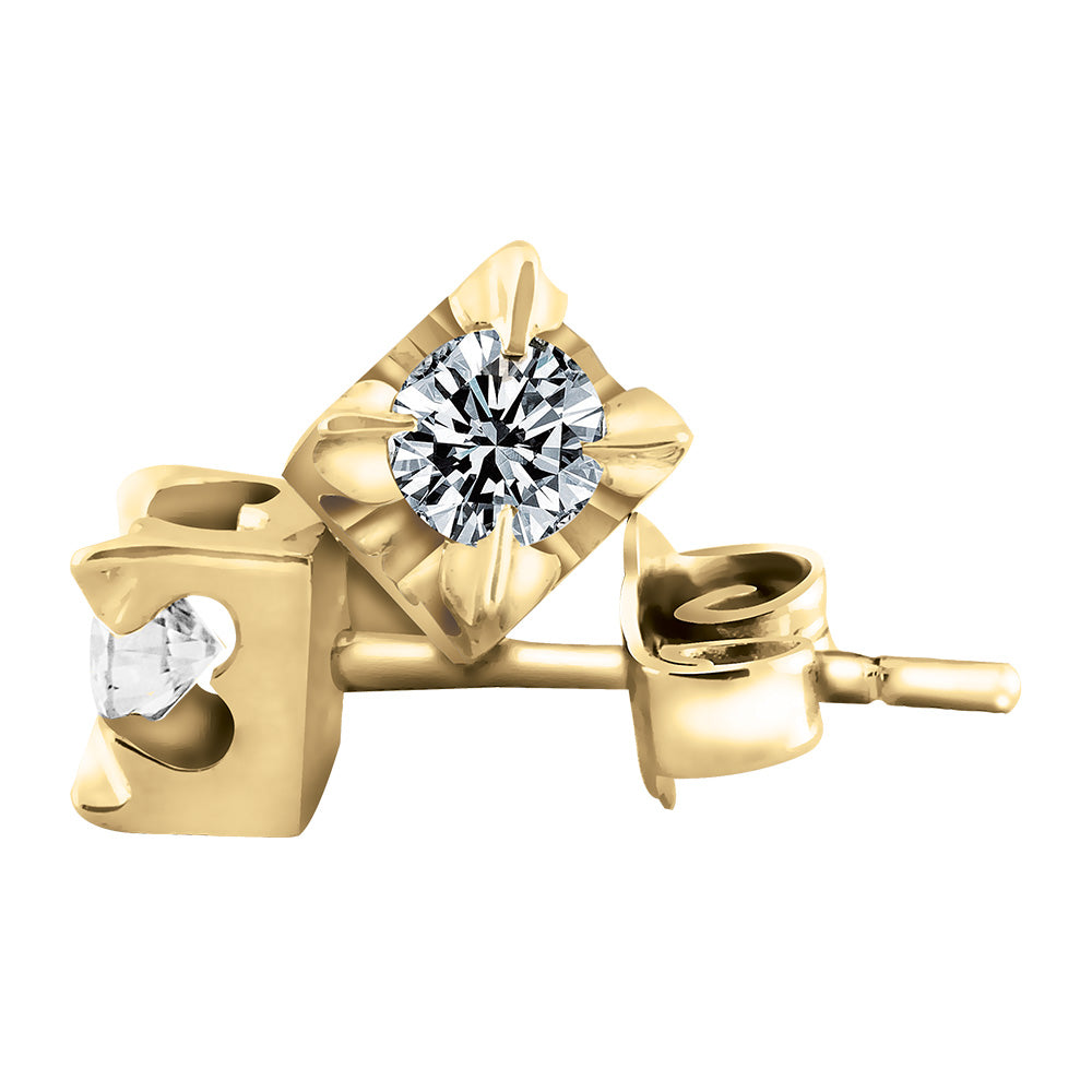 Stud Earrings with .50 Carat TW of Diamonds in 14kt Yellow Gold