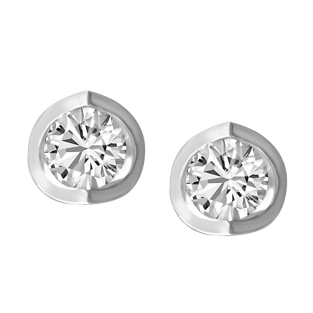 Stud Earrings with .50 Carat TW of Diamonds in 14kt White Gold