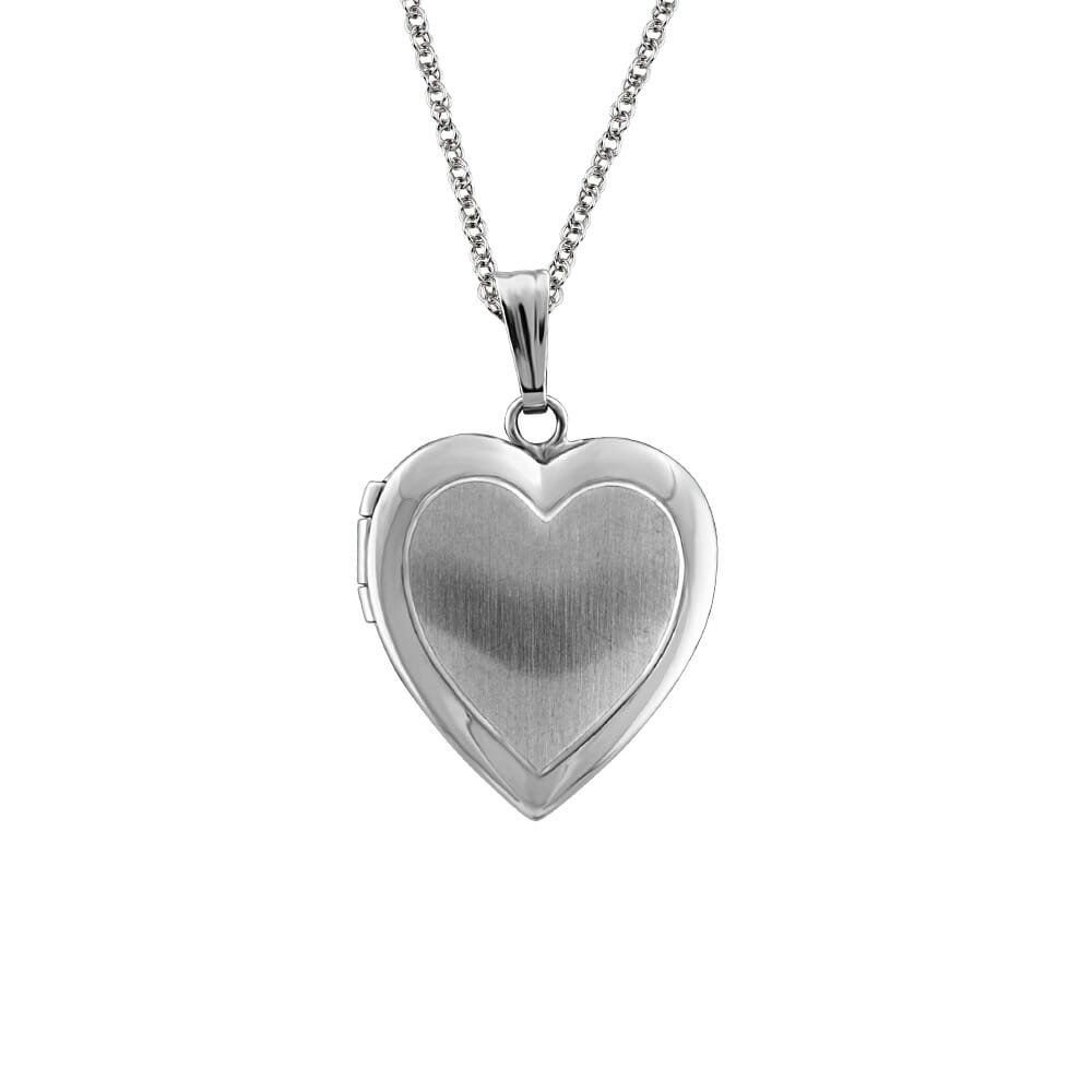 Heart Locket in Sterling Silver with Chain