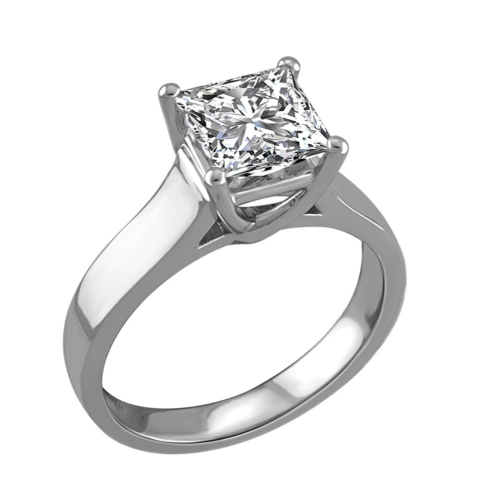 Canadian Solitaire Engagement Ring with 1.50 Carat Diamond in 14kt White Gold