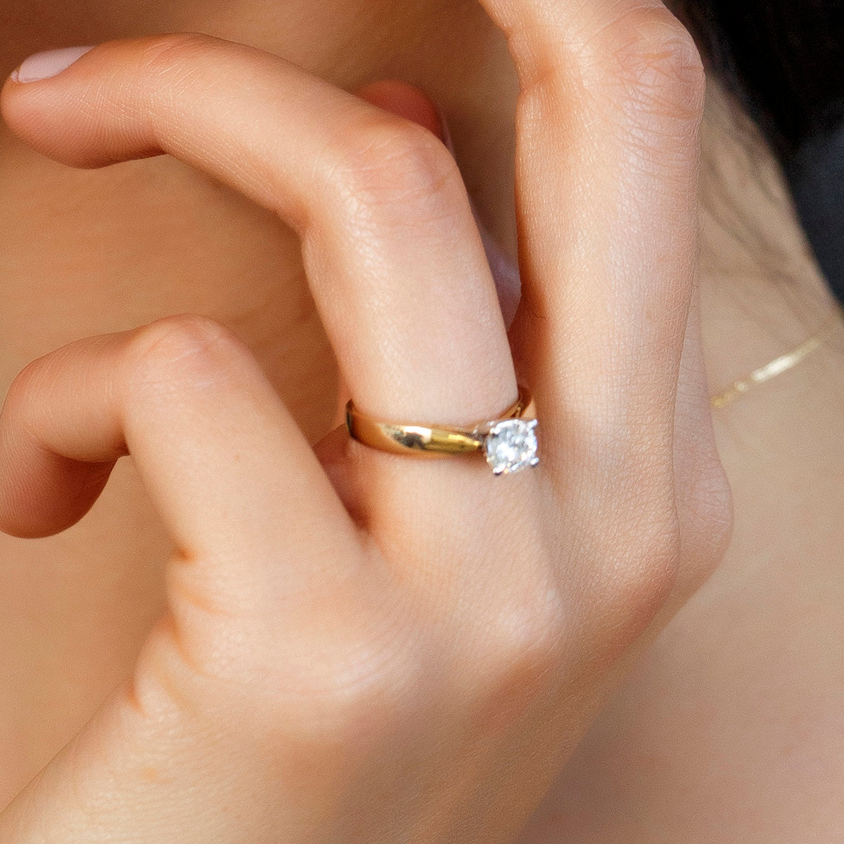 Fire Of The North Solitaire Engagement Ring with .50 Carat Diamond in 14kt Yellow Gold