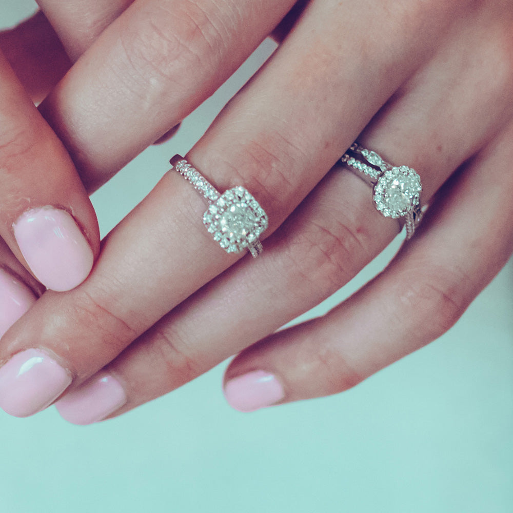 Fire of the North Engagement Ring with .62 Carat TW of Diamonds in 14kt White Gold