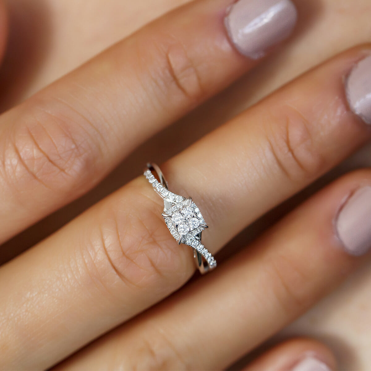Engagement Ring with .25 Carat TW of Diamonds in 10kt White Gold