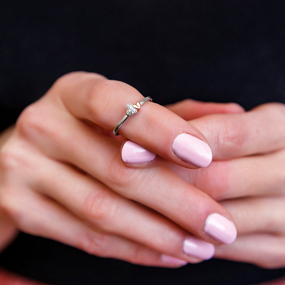 Heart Ring with .03 Carat TW of Diamonds in Sterling Silver