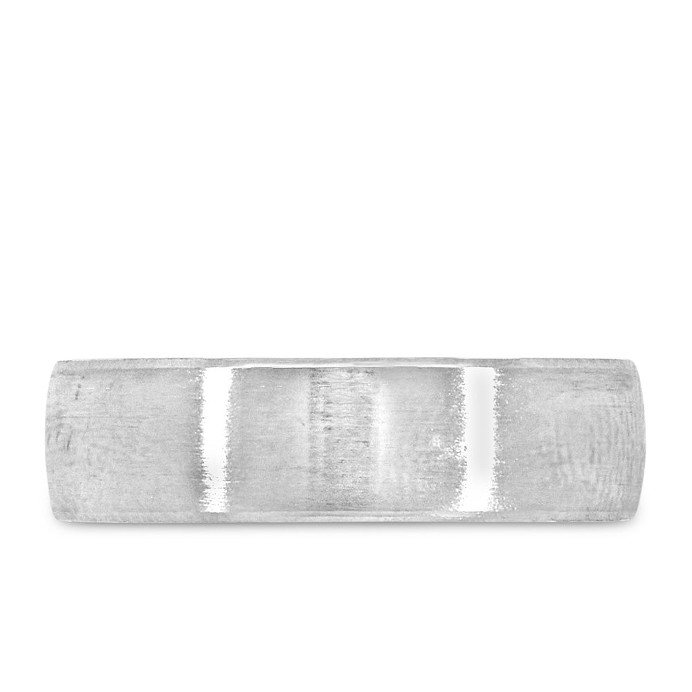 6MM Satin Finish Comfort Fit Wedding Band in White Gold