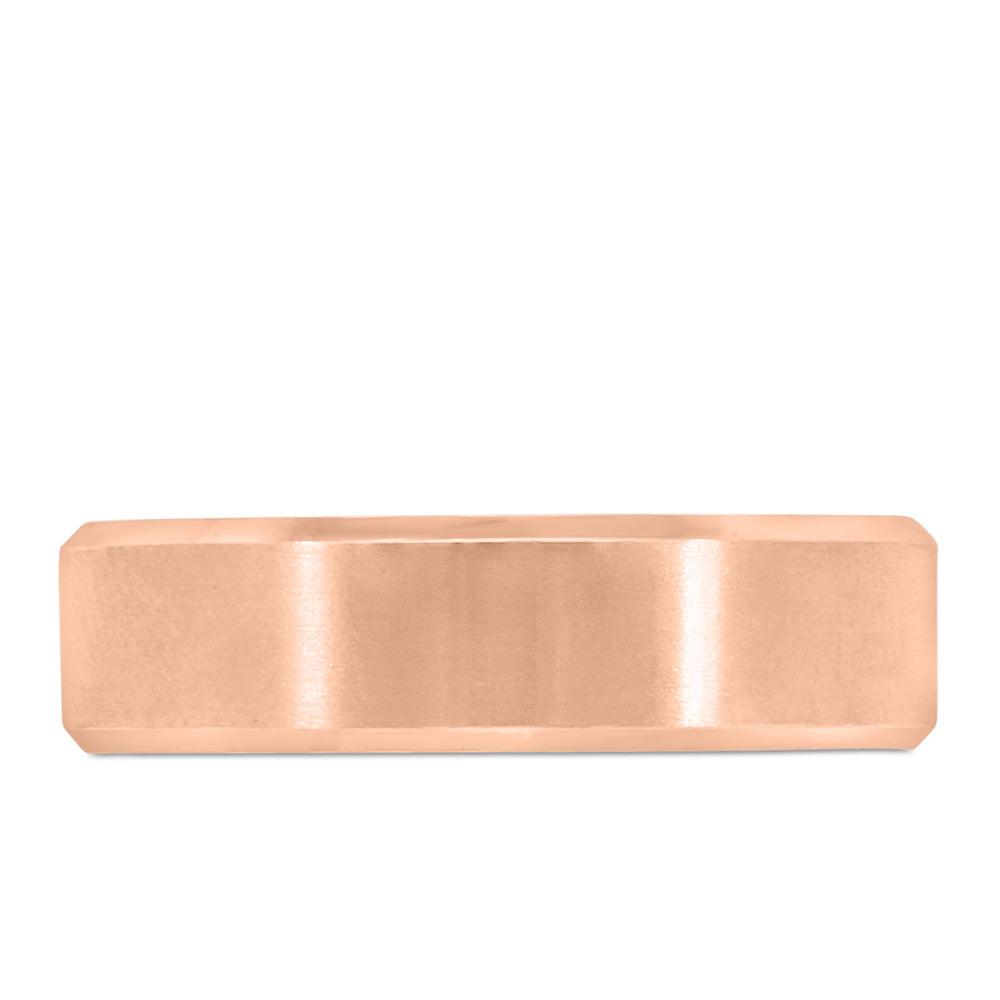 6MM Satin Finish Comfort Fit Wedding Band in Rose Gold