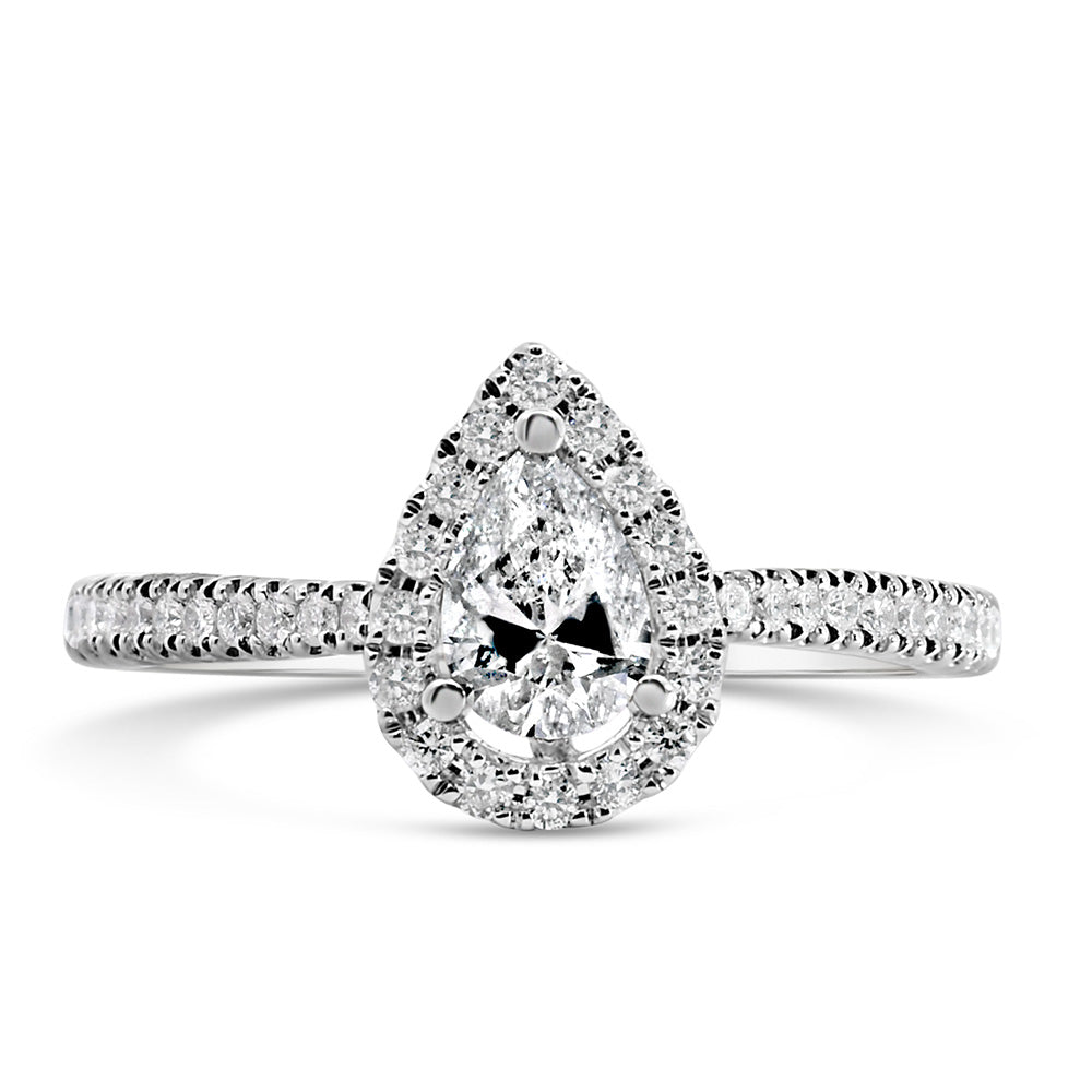 Engagement Ring with .75 Carat TW of Diamonds in 14kt White and Yellow Gold