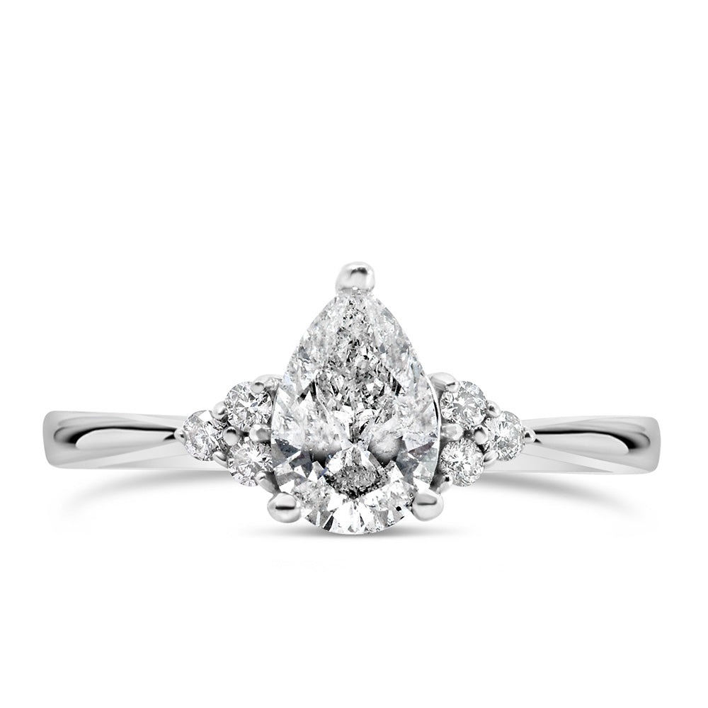 Engagement Ring with .79 Carat TW of Diamonds in 18kt White Gold