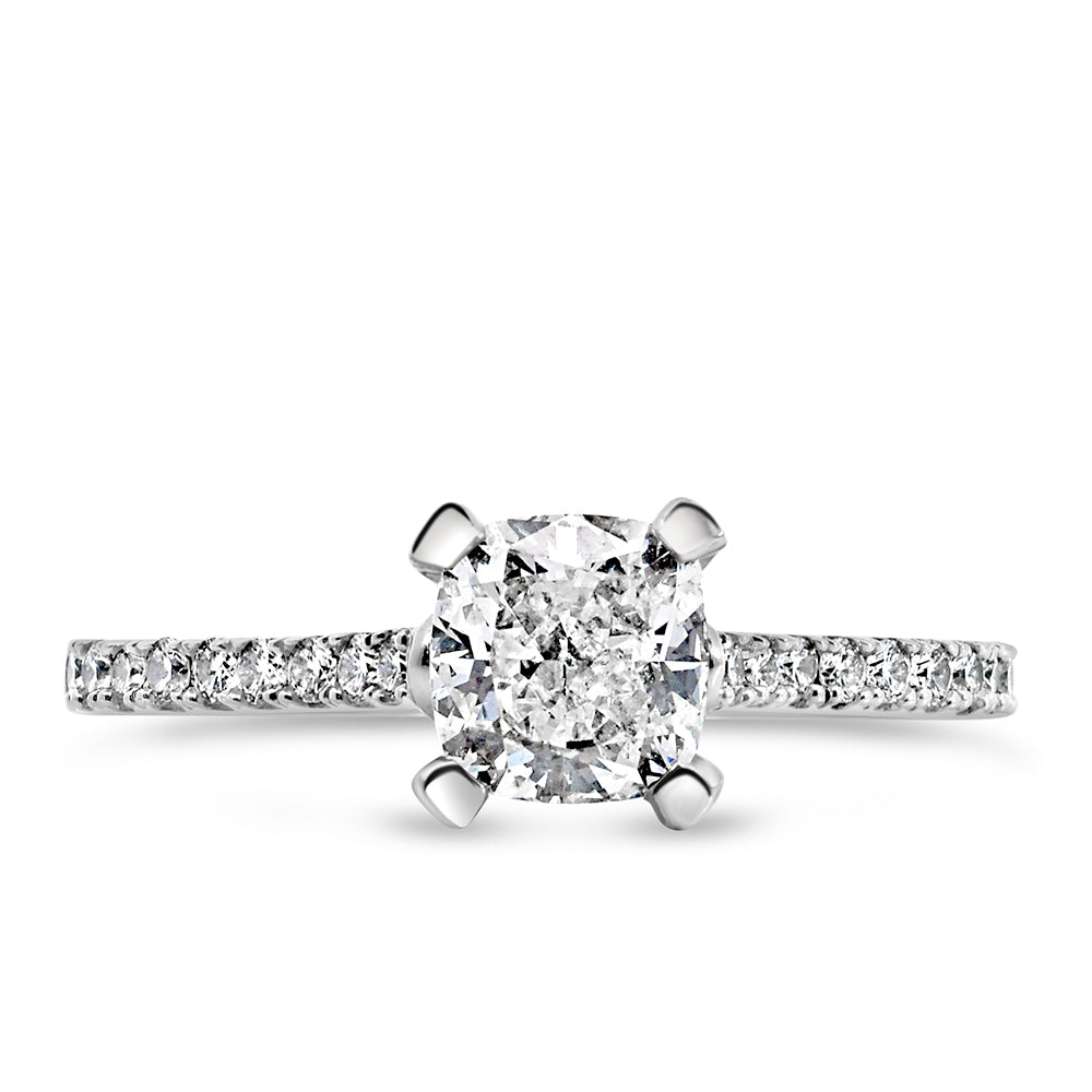 Fire of the North Engagement Ring, crafted in 18kt White Gold and adorned with a total of 1.18 Carats of dazzling Diamonds