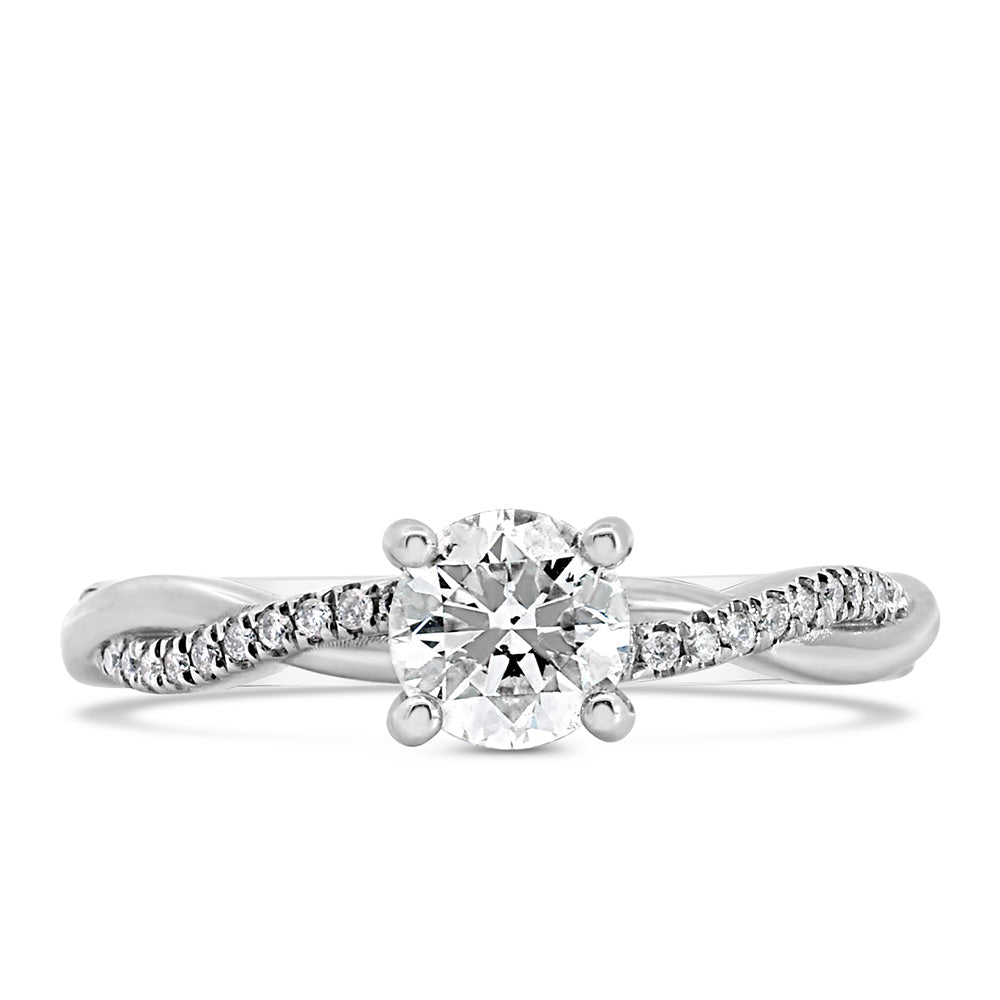 Fire of the North Engagement Ring with .85 Carat TW of Diamonds in 14kt White Gold