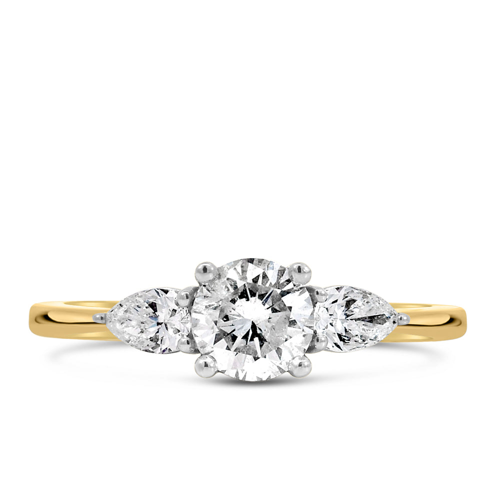 Ring with .90 Carat TW of Diamonds in 14kt Yellow and White Gold