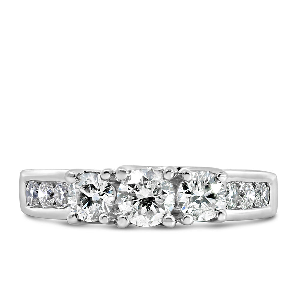 Ring with 1.00 Carat TW of Diamonds in 14kt White Gold