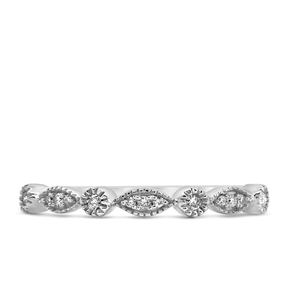 Stackable Ring with .07 Carat TW of Diamonds in 10kt White Gold