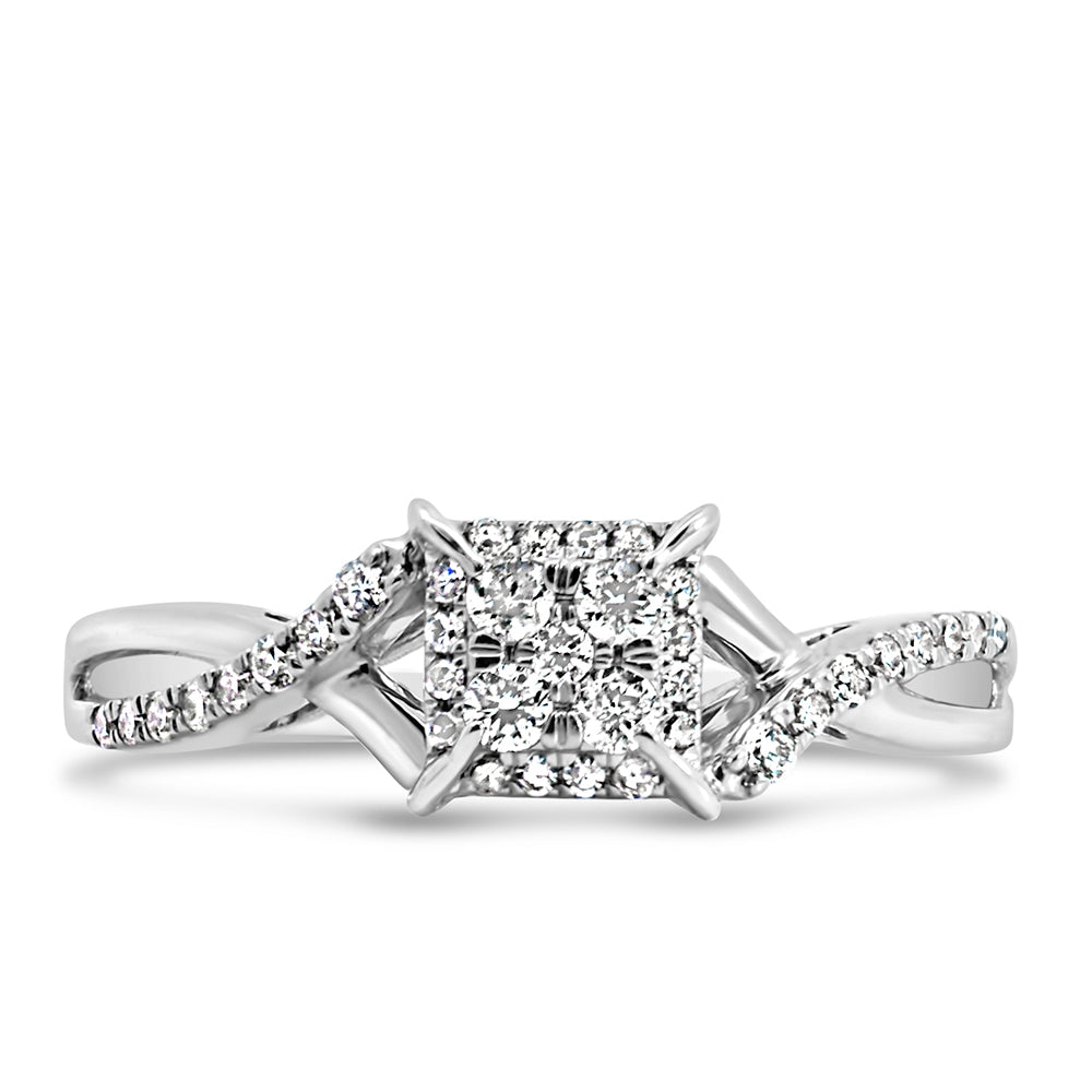 Engagement Ring with .25 Carat TW of Diamonds in 10kt White Gold