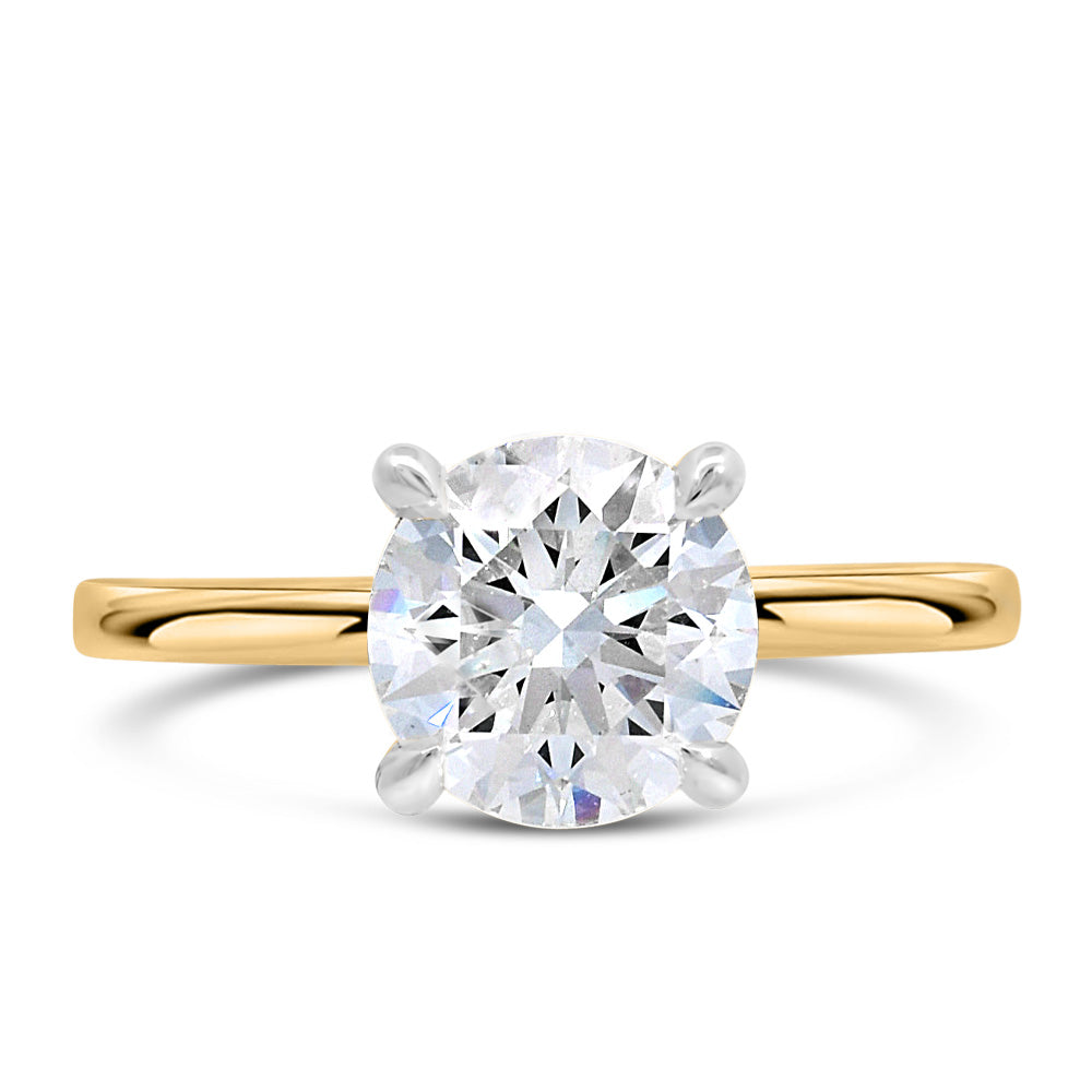 Round Brilliant Engagement Ring with 2.15 Carat TW of Lab Created Diamonds in 14kt Yellow Gold