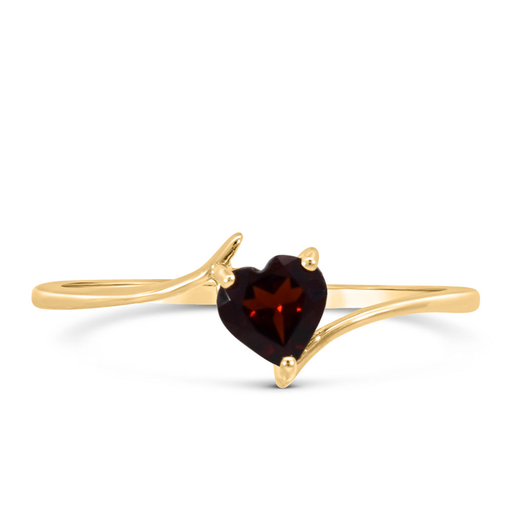 Garnet heart ring