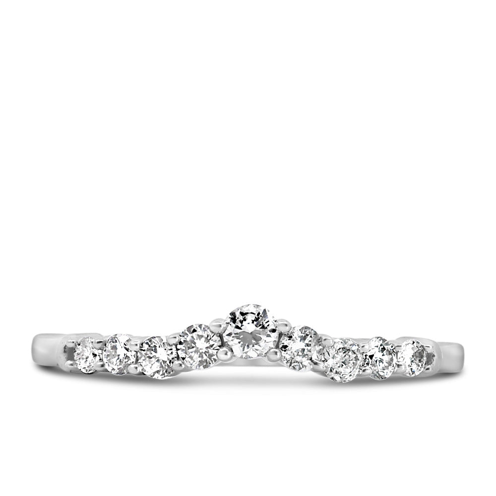 Wedding Band with .25 Carat of Diamonds in 14kt White Gold
