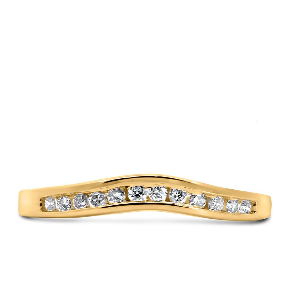 Wedding Band with .15 Carat TW of Diamonds in 14kt Yellow Gold