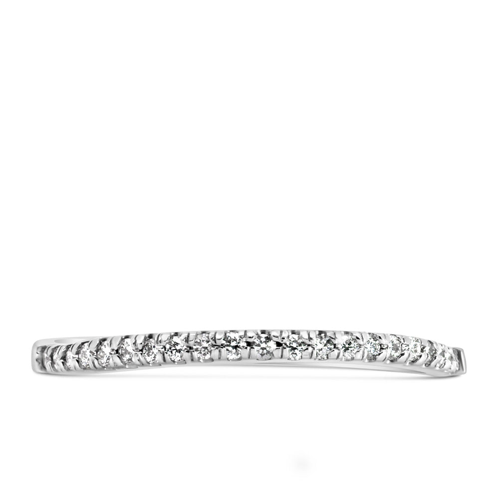 Northern Facet Matching Wedding Band with .14 Carat TW of Diamonds in 18kt White Gold