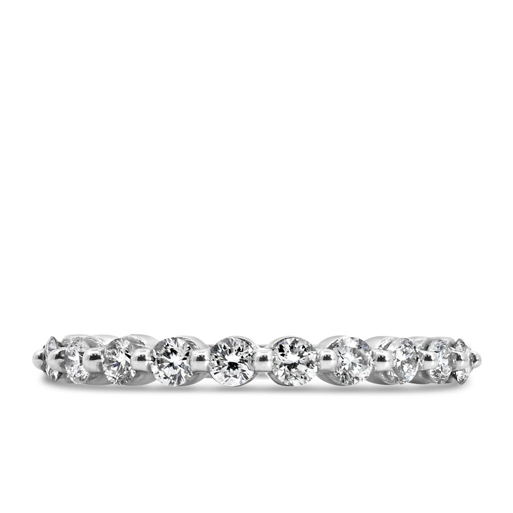 Eternal Shared Prong Wedding Band with .50 Carat Round Brilliant Diamonds in 18kt White Gold