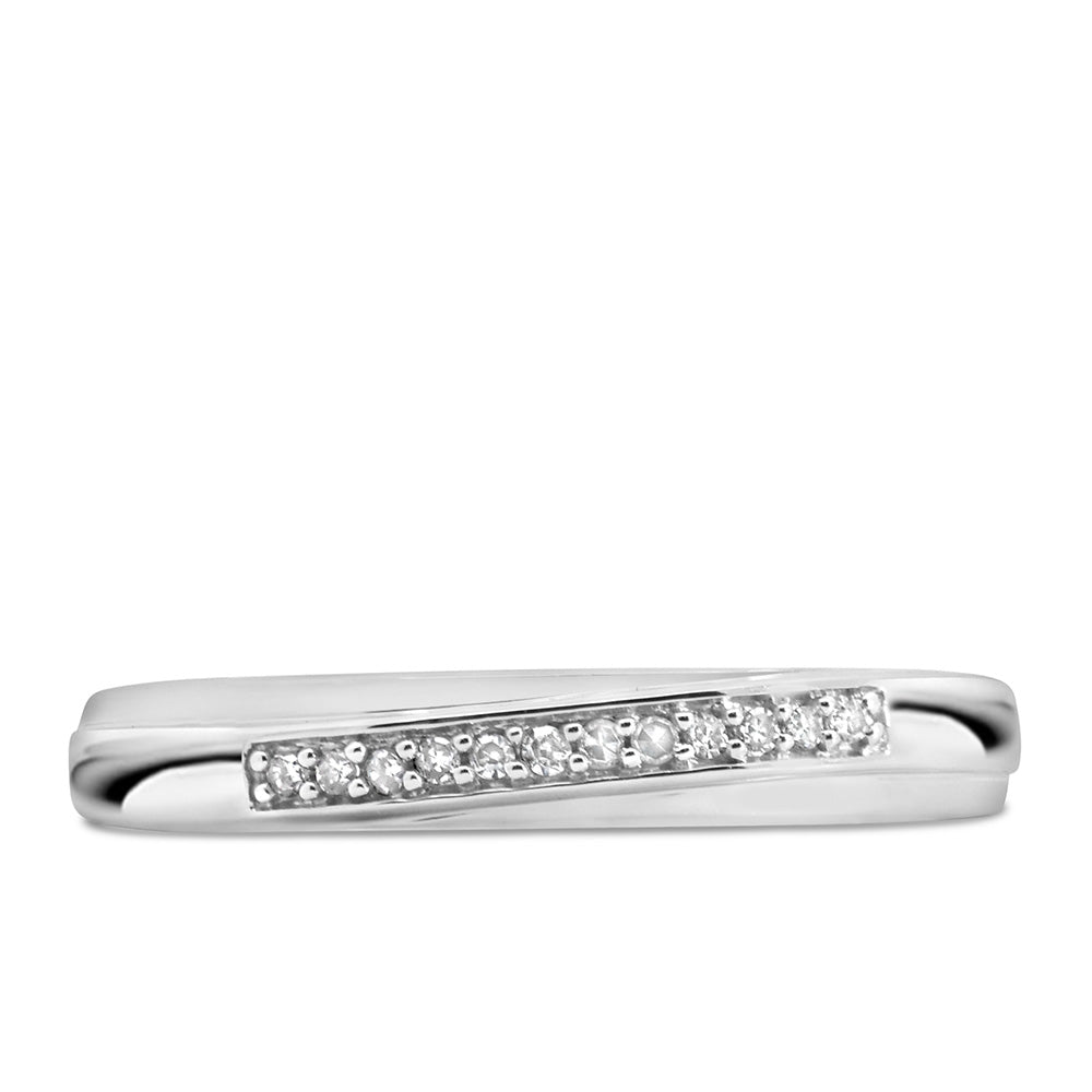 Ladies Wedding Band with .05 Carat TW of Diamonds in 10kt White Gold