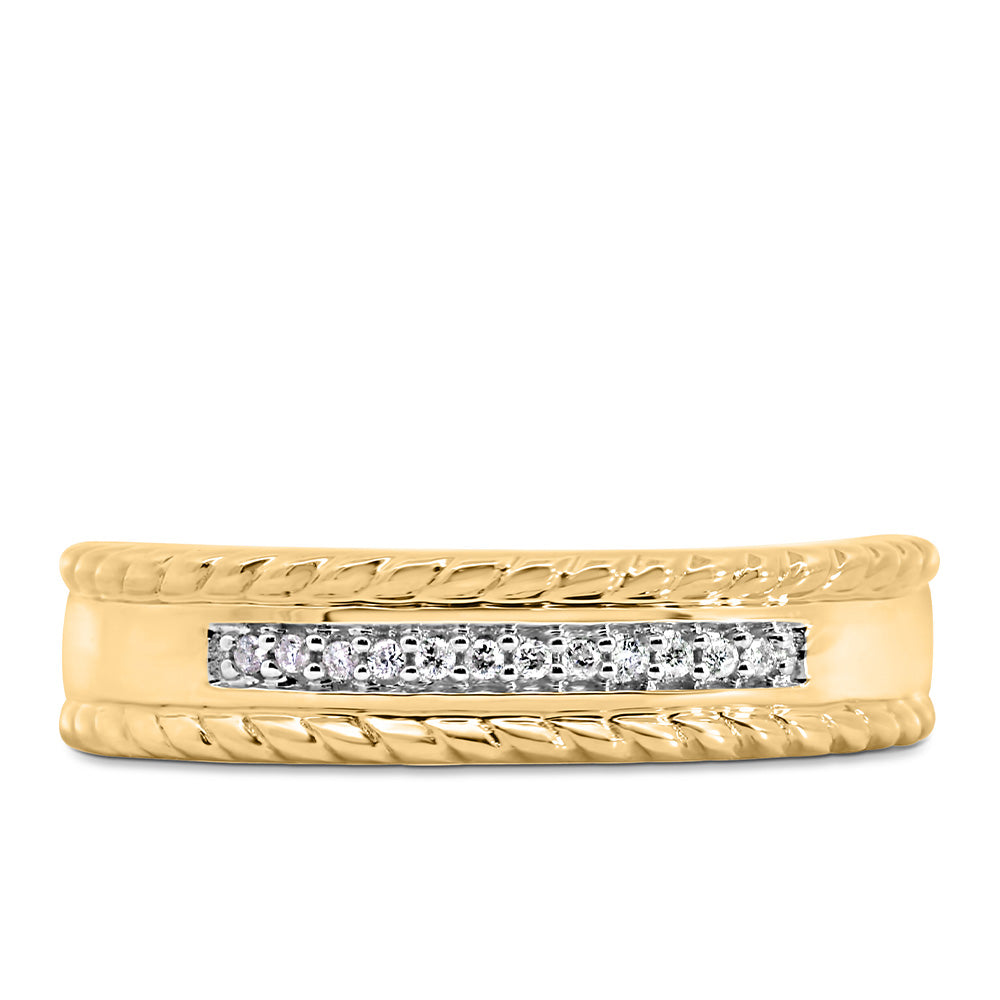 Ladies Wedding Band with .05 Carat TW of Diamonds in 10kt Yellow Gold